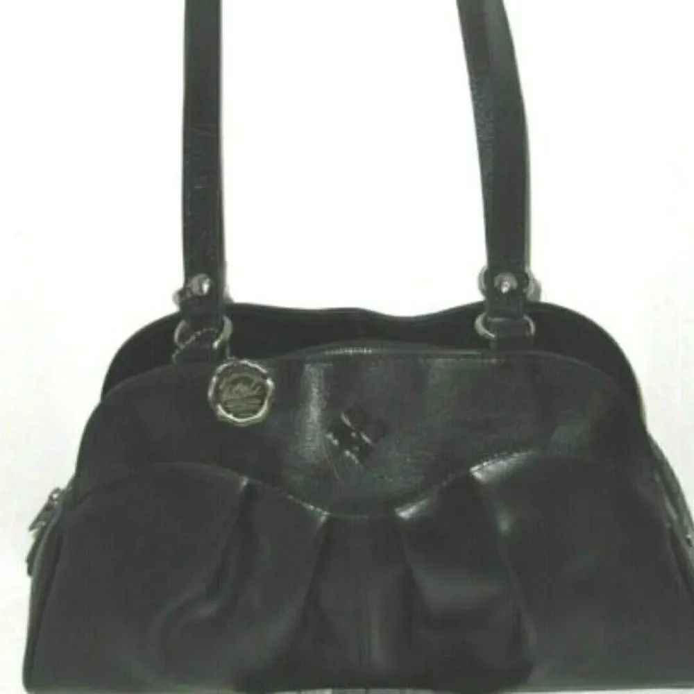 Patricia Nash Macellara Satchell Black Leather bag